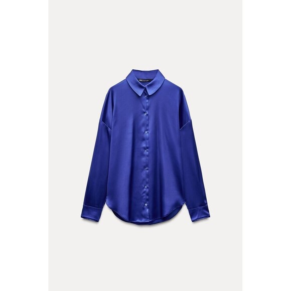 Zara Satin Effect Oversized Shirt - S - Picture 3 of 8